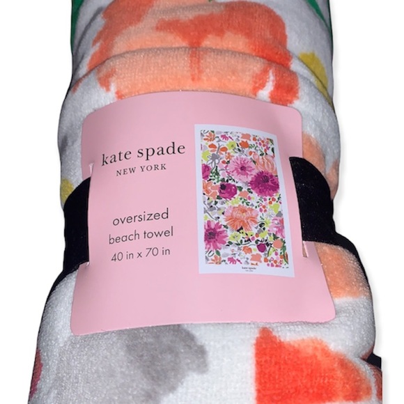 ♠️❤️kate spade New York 100% Cotton Oversized Beach Towel Beautiful Floral - Picture 10 of 15